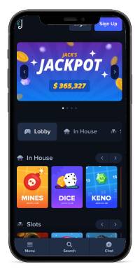 Jacks Club Casino mobile screenshot