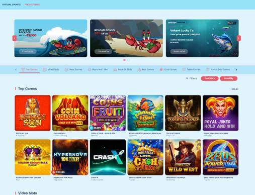 Crabslots Casino online slot games screenshot
