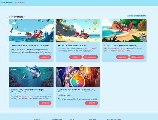 Crabslots Casino promotions screenshot