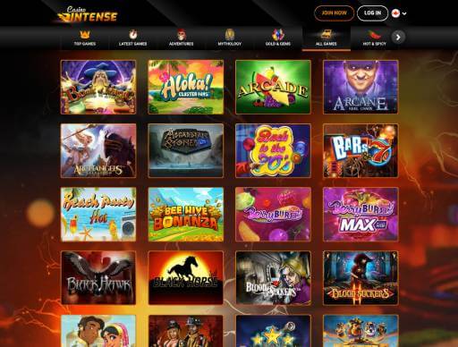 Casino Intense online slots screenshot