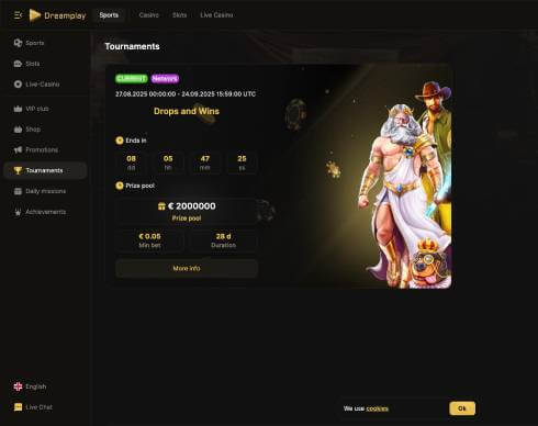 Dreamplay.bet Casino tournaments screenshot