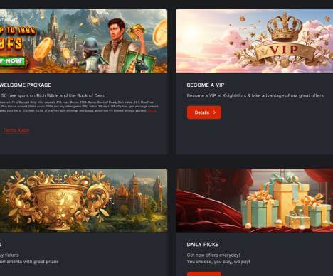 Knightslots Casino promotions screenshot
