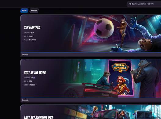 Winrolla Casino slot tournaments screenshot