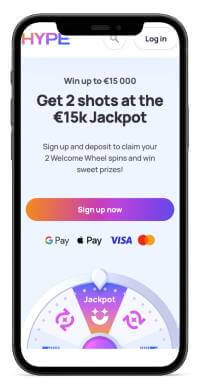 HypeKasino mobile screenshots