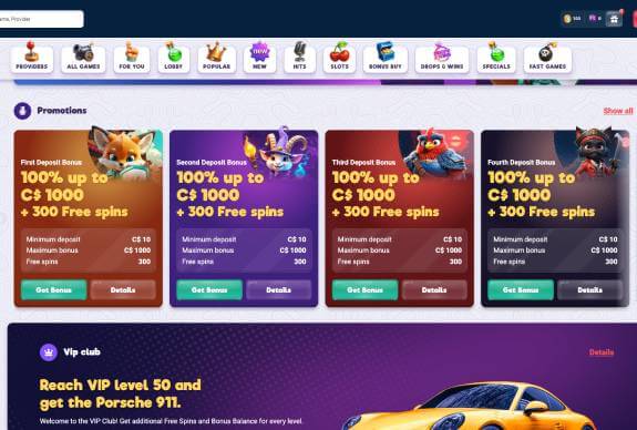 Safe Casino promotions screenshot