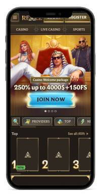 Realz Casino mobile screenshot